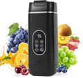 Portable Personal Blender with 12 Stainless Steel Blades – USB Rechargeable for Smoothie Shakes,14 Oz/420ML Cup and Extra Handle Lid, for Travel Sports Gym (Black)