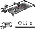Longer RAY5 10W Laser Engraver with Air Pump, Limit Switch Kit and Y-Axis Extension Kit, Expand Working Area to 33.46" x 15.75", 3.5” Color Touch Screen, DIY Engraver Tool for Metal/Glass/Wood