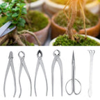 Bonsai Tools Set, 6pcs Stainless Steel Bonsai Garden Plant Tree Scissors Trimming Cutting Tool Set with Storage Bag, Garden Plant Tools