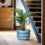 SQOWL 10 Inch Planter Pot - Ceramic Plant Pot with Drainage Hole Planter for Indoor Plants Large Flower Pot Decorative Plant Pot Outdoor Planter for Porch Decor Blue