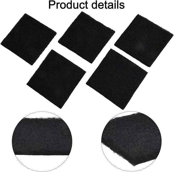 Activated Carbon for Compost Bins, Square 8x8x0.5 cm, Replaceable Compost Bin Insert for Control, Long Lasting Air Purifying Filter, Natural Carbon