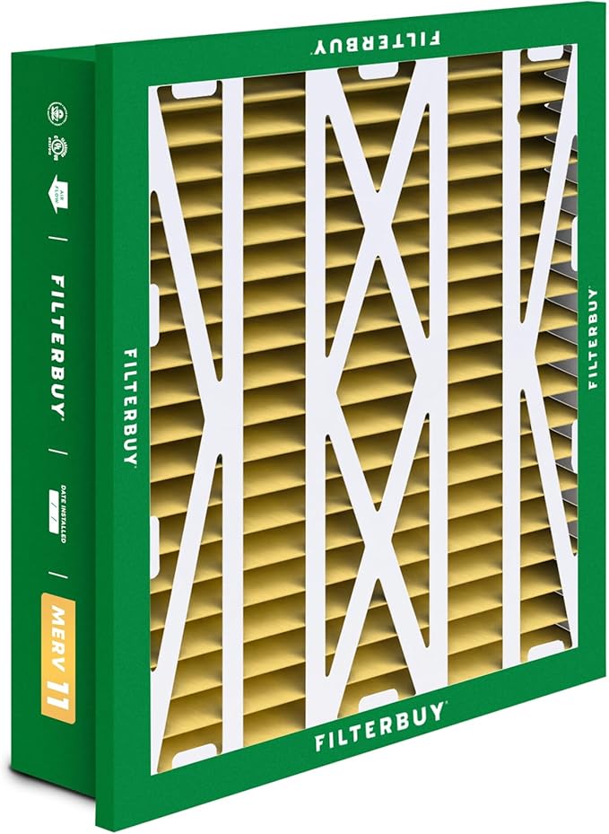 Filterbuy 24x24x5 Air Filter MERV 11 Superior Pet & Allergy Defense (3-Pack), Electrostatic Pleated HVAC AC Furnace Filters Replacement for Honeywell Return Grille (Actual Size: 22.38 x 22.38 x 4.38)