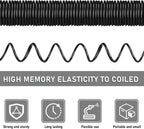 Pangda 25 Ft x 3/8'' Coil Garden Hose EVA Recoil Garden Self Coiling Expanding Water Hose with 6 Function Spray Nozzle Universal 3/4'' Brass Connector Fitting for Outdoor Yard(Black)