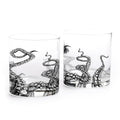 Octopus Tentacle Whiskey Glasses - Set of Two 11oz. Old Fashioned Glasses with Gift Box