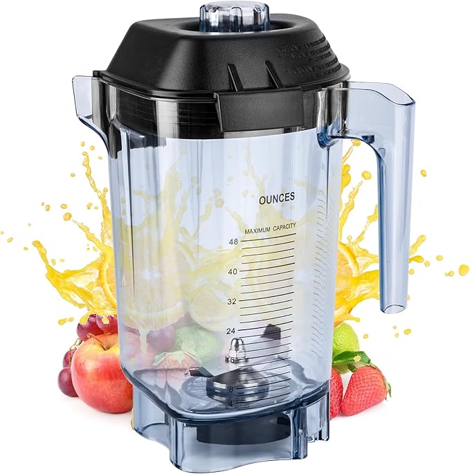 For Vitamix Blender Pitcher 48oz, Upgrade Replacement Pitcher Container Jar Cup for Vitamix Quiet One VM0145 VM0100A 36019 15978 16016 BarBoss Drink Machine Advance Commercial Blender Pitcher