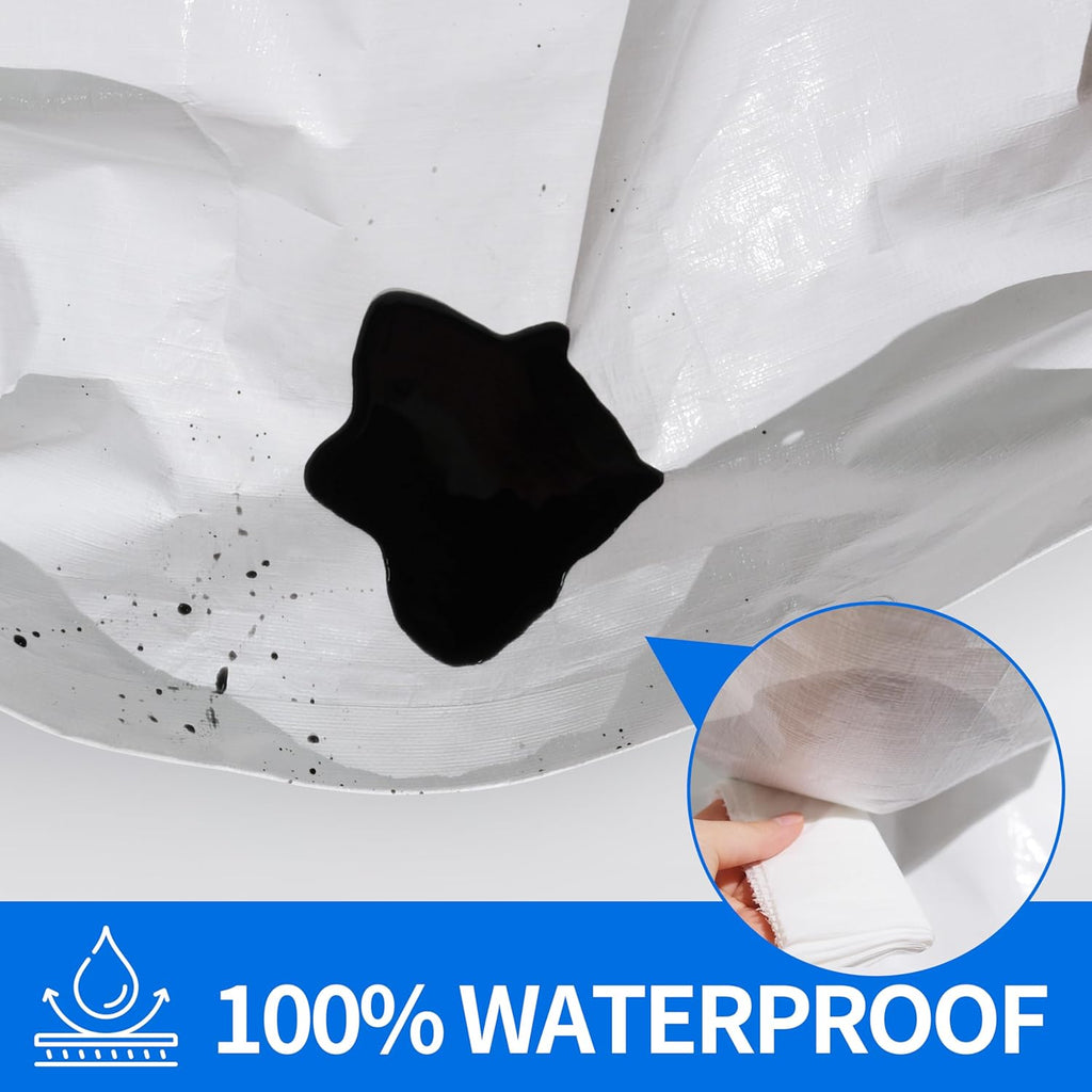 Tarp 30x60 ft Heavy Duty 12mil 100% Waterproof High Durability Multipurpose,Uv Resistant,White Tarp Suitable for Swimming Pools, Boats, Camping, Courtyards, Etc -by MVPNET
