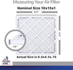 Filter King 10x15x1 Air Filter | 4-PACK | Carbon MERV 8 HVAC Pleated A/C Furnace Filters | MADE IN USA | Actual Size: 9.5 x 14.5 x .75"