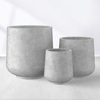 Kante 15.3"+11.6"+8.2" Dia Round Concrete Planter, Large Outdoor Indoor Planter Pots Containers with Drainage Holes and Rubber Plug for Home Garden Patio, Gray Concrete
