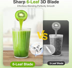 KOIOS Blender for Smoothies,Personal Blender for Shakes and Smoothies with 3 * 22oz To-Go Cups,22000 RPM Smoothie Maker,Detachable 6-leaf Blade Portable Blenders for kitchen,Black