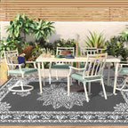 Yamaziot Outdoor Rug 6x9 Ft, Waterproof Plastic Straw Patio Rug, Reversible Backyard Carpet UV Resistant Portable RV Mat Clearance, Large Indoor Outdoor Rug for Patio, Porch, Deck, Balcony, Dark Gray