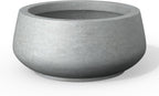 Kante 12.5" Dia Round Concrete Bonsai Planters, Outdoor Indoor Garden Plant Pot with Drainage Hole for Home, Patio, Garden, Concrete Gray
