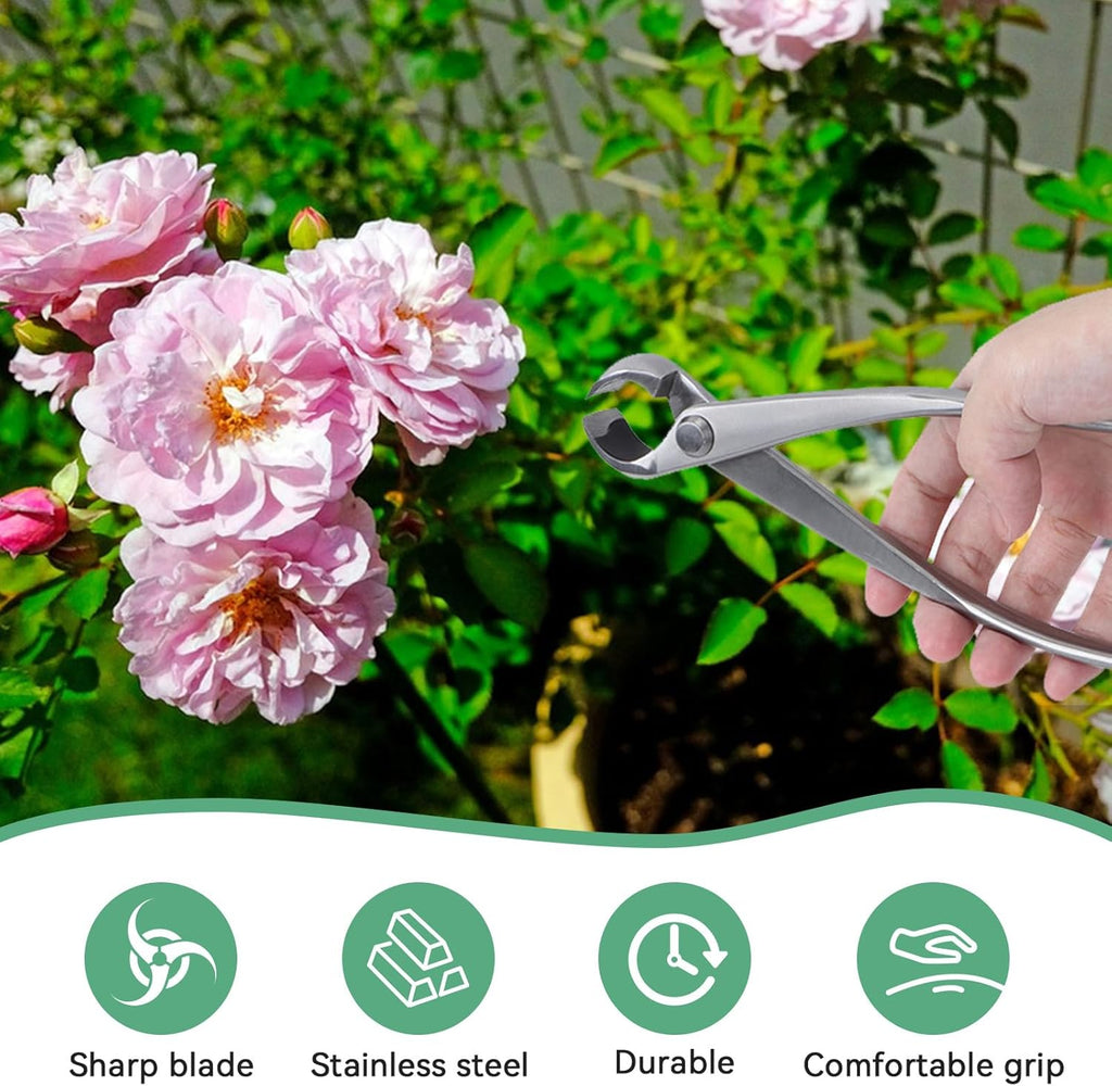 Bonsai Branch Cutter, 7in(180mm) Stainless Steel Concave Knob Cutter Tree Limb Cutter Bonsai Pruning Japanese Gardening Tools for Enthusiasts and Beginners