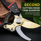 Garden Shears, Handheld Pruning Shears for Heavy Duty, Ergonomic Gardening Tools for Pruning Branches, Plants, Shrubs and Vines, Professional Sharp Garden Scissors (Japanese Garden Pruning Shears)