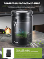Electric Composter for Kitchen Smart Odorless Countertop Compost Bin Machine Quiet Larger 4.5L Indoor Food Cycler with Auto Cleaning, 3 Modes, 2 Carbon Packs, Turn Food Waste into Fertilizer
