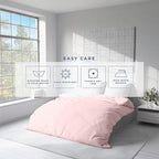 Kotton Culture 1 Pc Queen Size Duvet Cover Only -100% Egyptian Cotton Sateen 600 Thread Count Ultra Soft Premium Durable Comforter Cover Zipper Closure & Corner Ties (Pink Blush, Queen/Full 90" X 90")