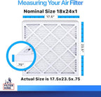 Filter King 18x24x1 Air Filter | 4-PACK | MERV 8 HVAC Pleated A/C Furnace Filters | MADE IN USA | Actual Size: 17.5 x 23.5 x .75"