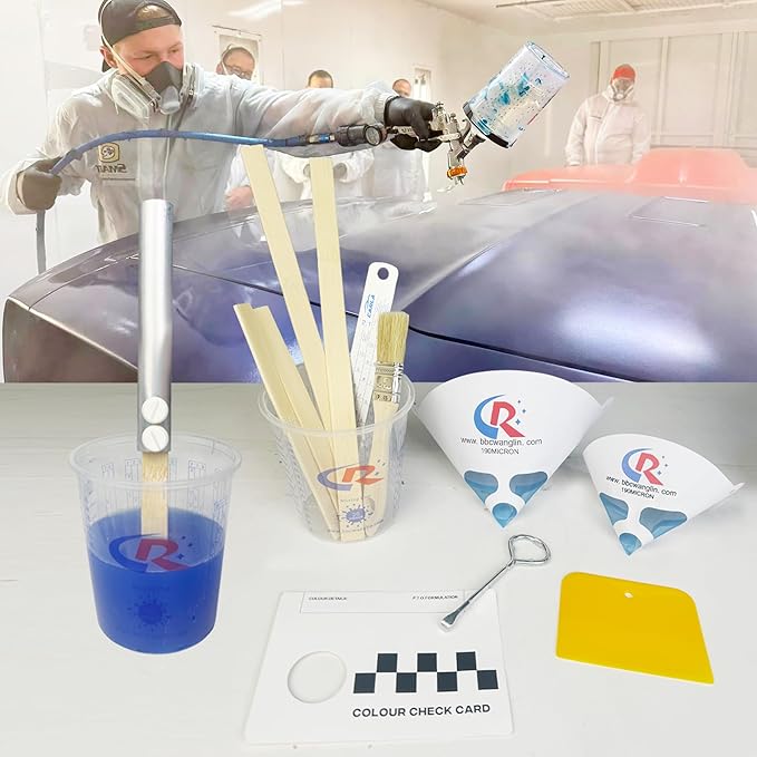 250 Pack of Paint Strainers, Paint Filter Strainer Paper Cone - 190 Micron Ultra-Flow Blue Fine Mesh for Automotive Paint Spray Guns, Resin