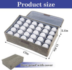 Klmnop 1Pcs Light Bulb Organizer Storage Box with 30 Dividers, Foldable Dustproof Ornament Storage Container with Lid Sturdy PP Board for Home Various Standard Bulbs Organizing(Grey)