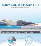 SINWEEK 2 Inch Twin XL Cooling Memory Foam Mattress Topper for Pressure Relief, Thick Bed Mattress Pad with Cooling Soft Cover and Adjustable Straps, CertiPUR-US Certified