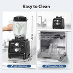 Aeitto Blenders for Kitchen, 68Oz. Large Capacity, 2-in-1 Blender & Grinder Combo, BPA-Free Countertop Professional Blender for Smoothies, Ice Crush, Frozen Drinks, Black