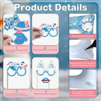 Winter Photo Booth Props Inflatable Frame, 30Pcs Winter Wonderland Photo Props with Inflatable Picture Frame Large for Frozen Holiday Party Selfie Supplies