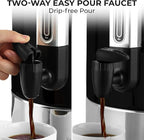 Zulay Commercial Coffee Maker - 100 Cup Coffee Percolator With Double-Wall Stainless Steel & Twist-Lock Lid - Quick Brewing Coffee Urn With Keep-Warm Mode For Events & Catering - Black