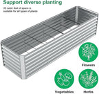 8x2x2FT Galvanized Raised Garden Beds Outdoor,Planter Raised Beds for Gardening, Vegetables, Flowers,Large Metal Garden Box,Deep Plant Flower pots Outdoor (Galvanized, 1Pack)