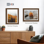 VCK 11x14 Picture Frame Set of 4 - Brown, Gallery-Quality Wood Poster Frames, 1.1-Inch Wide Border, Polished Plexiglass, Vertical or Horizontal Wall Display for Photo/Art/Prints, Brown