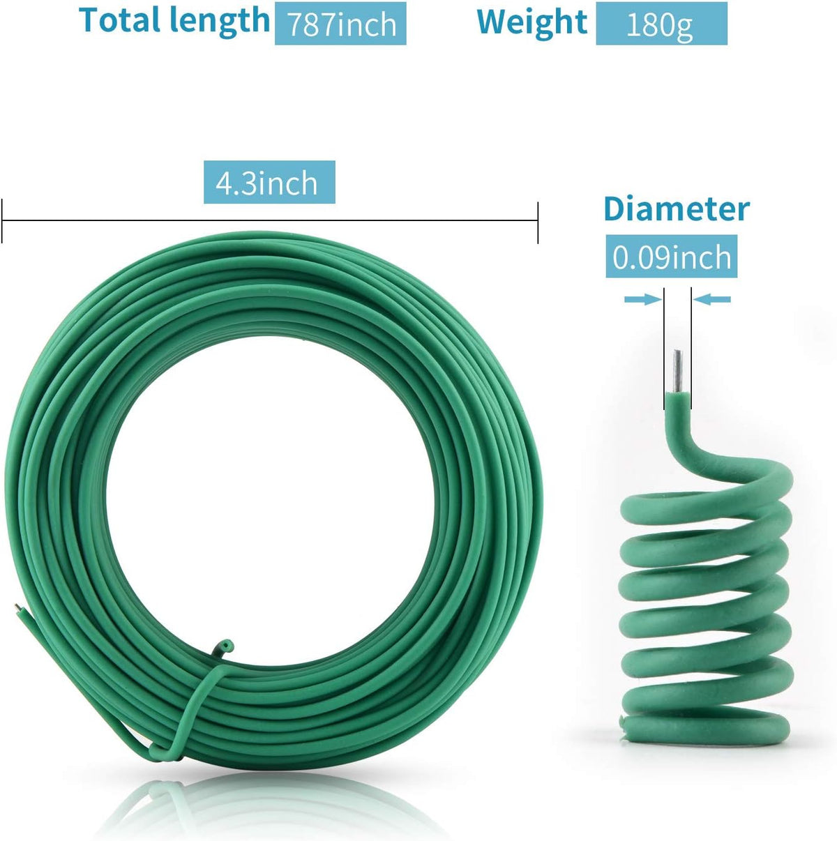 YDSL 66 Feet Soft Plant Tie, Green Twist Garden Ties for Plants, Office Organization and Home(Diameter - 2.5MM)