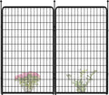 FXW Garden Fence Outdoor for The Yard – 50in(H) x 5.2ft(L) Heavy Duty Metal Animal Barrier for Dog and Rabbit, Decorative Dog Fence, 2 Panels, Black