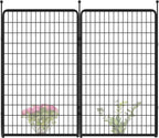 FXW Garden Fence Outdoor for The Yard – 50in(H) x 5.2ft(L) Heavy Duty Metal Animal Barrier for Dog and Rabbit, Decorative Dog Fence, 2 Panels, Black