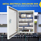 Outdoor Electrical Junction Box, 12 x 12 x8'' NEMA 4X Enclosure Box, Wall Mounted IP66 Waterproof & Dustproof Lockable Metal Junction Box
