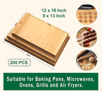 200pcs Unbleached Parchment Paper Sheets, 9x13In Precut Cooking Paper Liners for Baking Sheets, Air Fryer, Microwave, Grilling, Oven, Non-Stick,Non-Toxic, Oil Proof, Food Grade