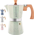 GROSCHE Milano Moka pot, Stovetop Espresso maker, Greca Coffee Maker, Stovetop coffee maker and espresso maker percolator (Mint, 6 cup)