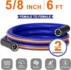 short garden hose 6 feet x 5/8Inch, Female to Female Hose with Swivel Handle, Heavy Duty, Flexible, Sturdy, Lightweight, Double Females Fittings, Ideal for Hose Reel