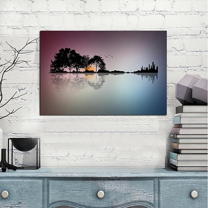 DZL Art A72681 Canvas Wall Art for Living Room Bathroom Wall Decor for Bedroom Kitchen Artwork Guitar Island Canvas Prints Man Cave Music Lover Gift