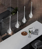 4-Lights Modern Pendant Lights for Kitchen Island LED Dimmable Crystal Glam Ceiling Pendant Lighting Chandelier for Dining Room Hallway Bedroom Silver