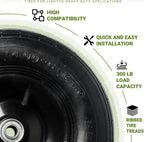 AR-PRO (2-Pack) 4.00-6" Tire and Wheel, 13" Pneumatic Tire and Rim for Wheelbarrow, 5/8" extra 3/4" Bearings and 1.75" Centered Hub, Fit for Most Garden Carts Hand Truck (Extra Nylon Spacers)