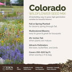 Eden Brothers Colorado Wildflower Mixed Seeds for Planting, 1/4 lb, 120,000+ Seeds with Cornflower, Lupine | Attracts Pollinators, Plant in Spring or Fall, Zones