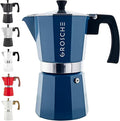 GROSCHE Milano Stovetop Espresso Maker Moka Pot 9 Espresso Cup, 15.2 oz, Blue. Stove top Coffee Maker Moka Italian Espresso greca Coffee Maker Brewer Percolator