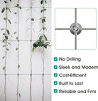 40 Pack Wall Trellis Wire Clamps & Cross Cable Clamps, T316 Stainless Steel Heavy Duty (0.5" OD) for 1/8" Rope, No Drilling Wire Trellis Kit for Outdoor Climbing Plants & Fence