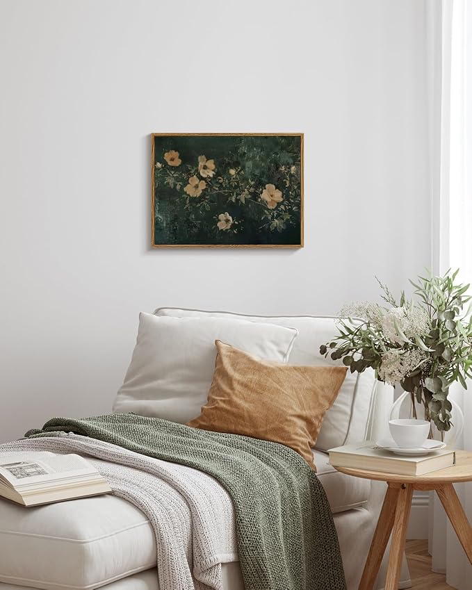 InSimSea Framed Wall Art for Living Room Floral Painting Pictures St.Patrick Day Wall Decor Aesthetic Flower Art Canvas Print Farmhouse Artwork Home Decor for Bathrrom, Bedroom, Office Décor 12x16In