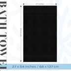 White Classic Luxury Bath Towels Set of 4 Large - 700 GSM Cotton Ultra Soft Bath Towels 27x54 | Highly Absorbent and Quick Dry | Hotel Towels for Bathroom Luxury, Plush Shower Towels, Black
