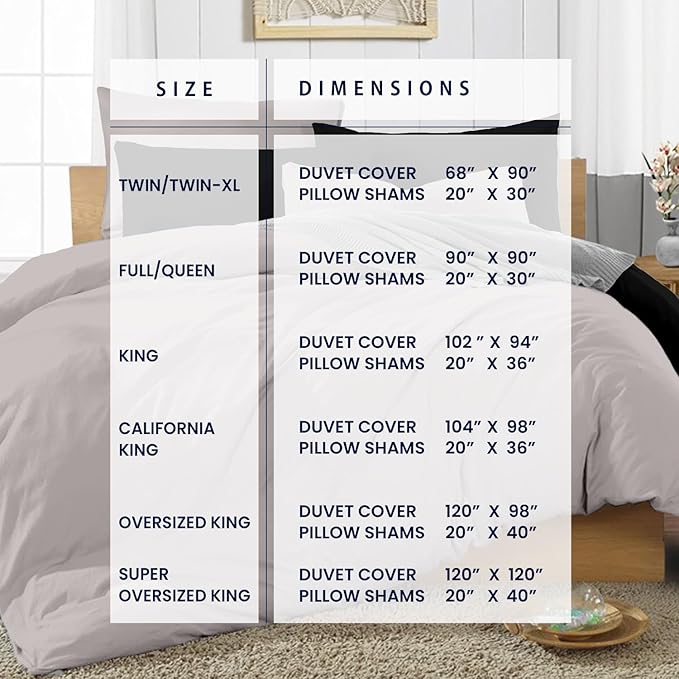 Kotton Culture 3 Pc Twin Size Duvet Cover Set- 100% Egyptian Cotton Sateen 600 TC Ultra Soft Premium Durable Comforter Cover Zipper Closure & Corner Ties (Night's Shadow, Twin/Twin XL 68" X 90")