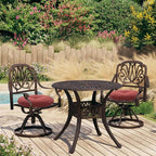 FUNHOME Bistro Chair Cushions 15 inch,Set of 2,Tufted Round Chair Cushions with Ties,15"x15"x4",Water Resistant Round Seat Cushion for Barstool Chairs,Patio Garden Kitchen Outdoor Furniture(Dark Red)