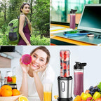 Electric Smoothie Blender, Powerful Small Blender with 2 Portable 20oz Tritan blender Bottles, BPA-Free Personal Blender with 4 Stainless Steel Blades, Mixer Smoothie Maker for Shakes and Smoothies
