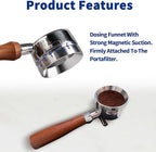 51mm Espresso Dosing Funnel with Magnetic, 51mm Portafilter Funnel, Dosing-Funnels, Compatible with Filter Espresso Dosings Funnels, 8 Magnets (Silver)