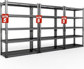 Upgraded 2020LBS Garage Shelving Units, Double Veneer Shelf Board for Waterproof and Anti-scratch, 5-Tier Storage Shelves Heavy Duty, 72" H Adjustable Metal Rack for Kitchen, Basement, Warehouse, 3PCS