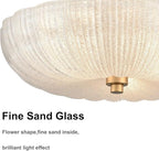 DIRYZON Modern 3-Light Ceiling Light Fixture,Brass Hallway Light Fixtures Ceiling,Semi Flush Mount Ceiling Light with 12 Inch Fine Sand Glass for Kitchen Living Room Bedroom