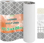 OcePor Non-Adhesive Drawer and Shelf Liner 17.5IN x 20FT，Non Slip Cabinet and Cupboard Liner, Kitchen Cabinet Liners for Shelves, Waterproof Drawer Shelf Liners for Cabinets/Bathroom Cupboard
